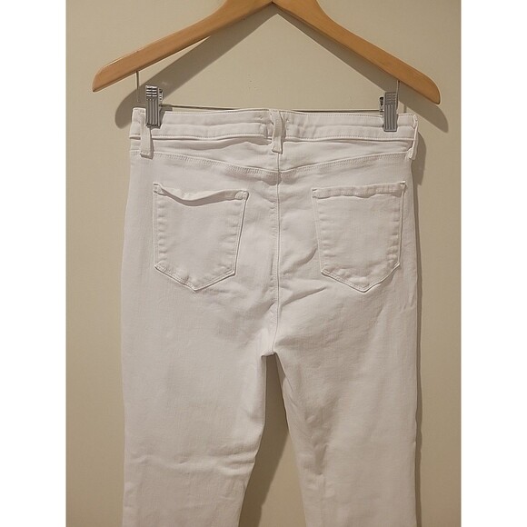 L'Agence Denim Serena Cropped Baby Flare High Rise Jeans White Size 31 Preppy - Picture 6 of 8